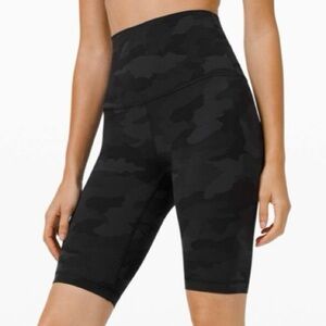 Lululemon Align Super High Rise Short *10" in Heritage 365 Camo Deep Coal Multi